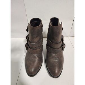 Cambridge Select Women's Buckle Strap Block Chunky Heel Ankle Booties Si…